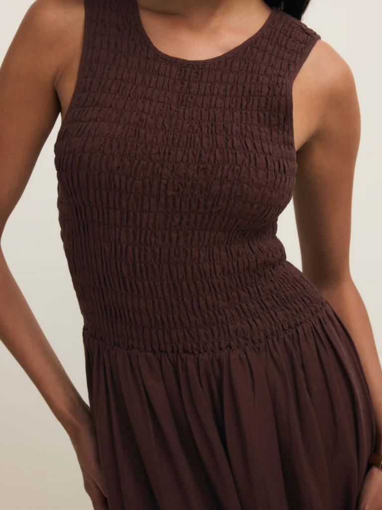Z Supply Brown Smocked Maxi