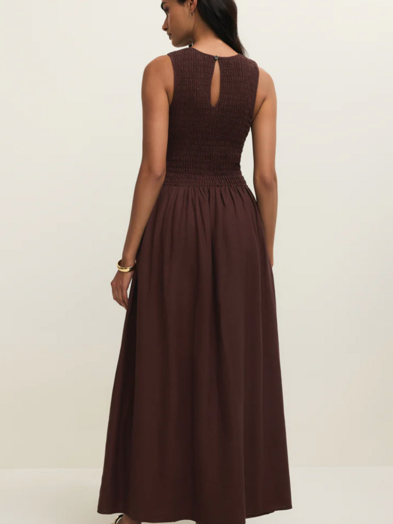 Z Supply Brown Smocked Maxi