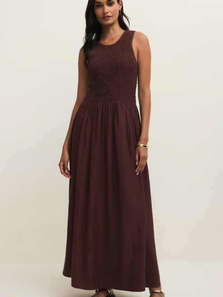 Z Supply Brown Smocked Maxi