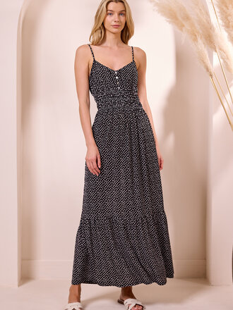 Angel Eyes White & Black Dots Dress