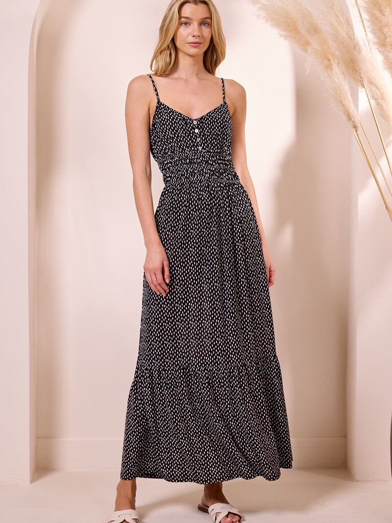 Angel Eyes White & Black Dots Dress