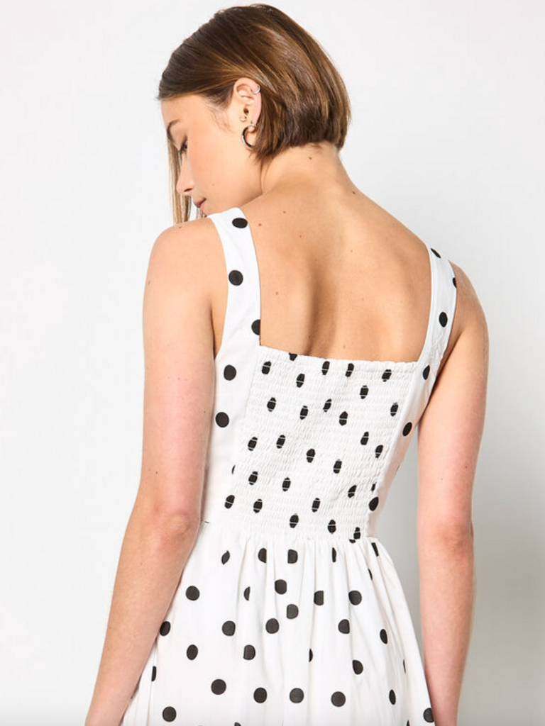 Apricot Polka Dot A-Line Midi