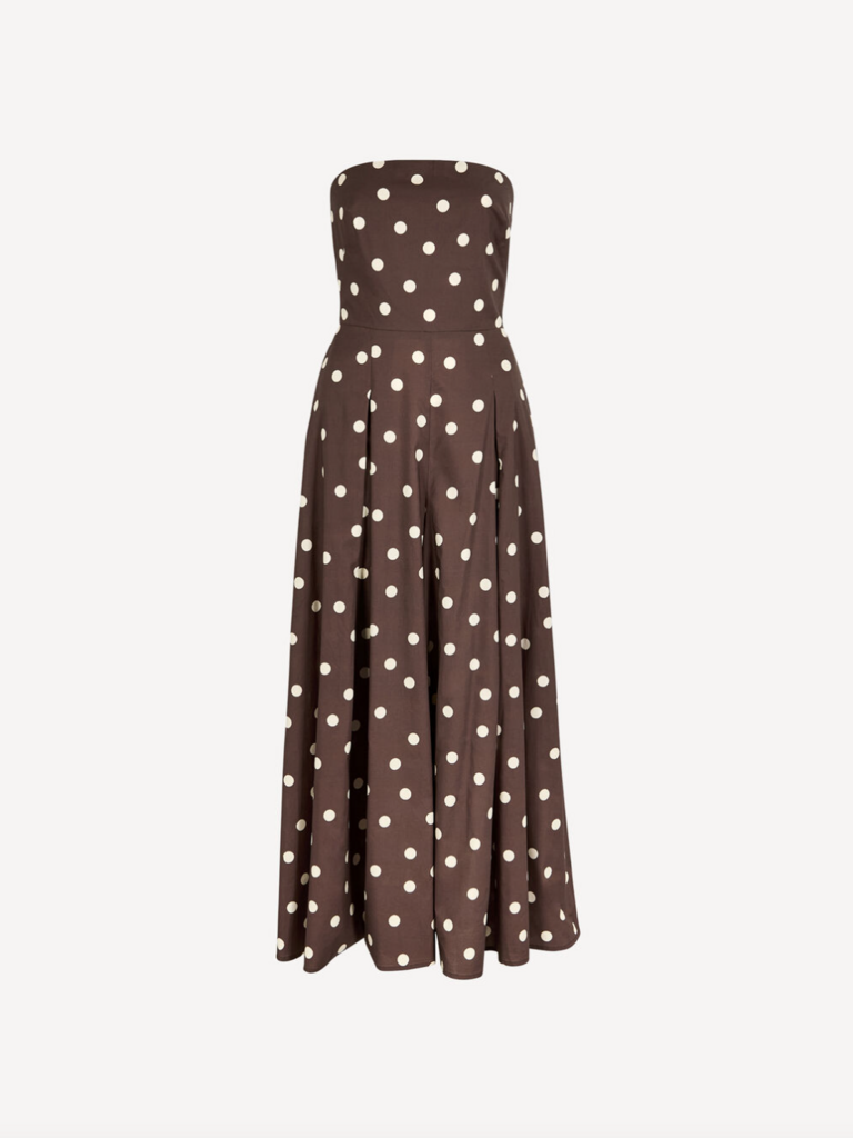Apricot Brown Dot Jumpsuit