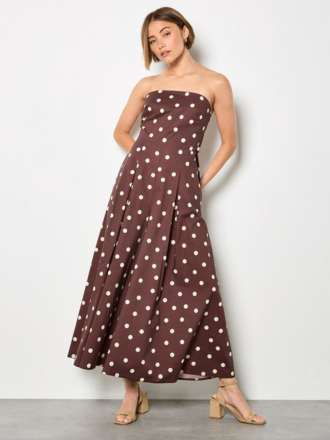 Apricot Brown Dot Jumpsuit