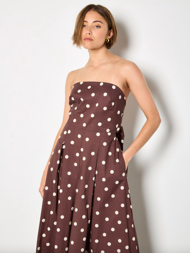 Apricot Brown Dot Jumpsuit