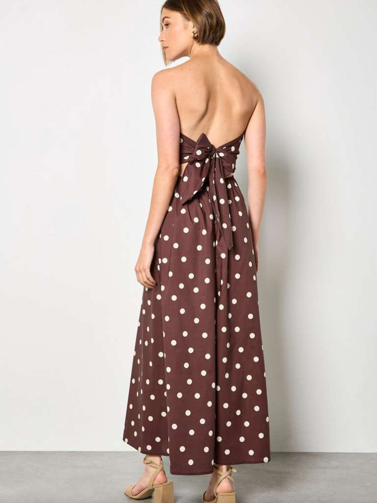 Apricot Brown Dot Jumpsuit