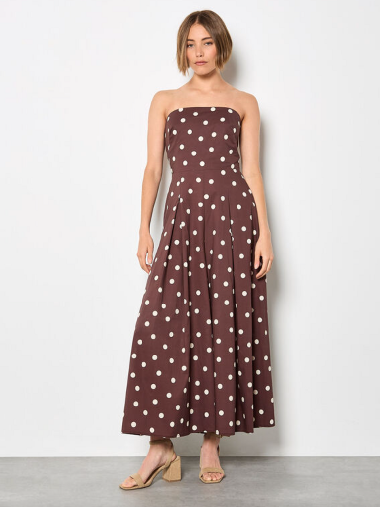 Apricot Brown Dot Jumpsuit