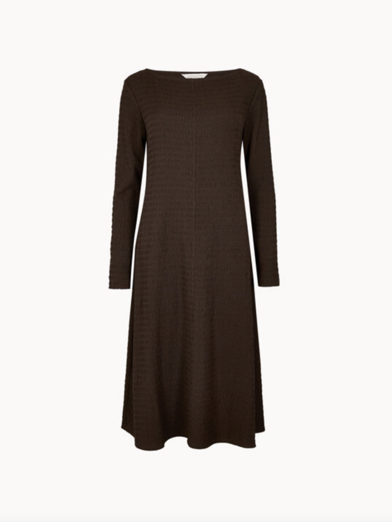 Apricot Brown Textured Dress