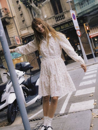 B. Young Pink Wildflower Short Dress