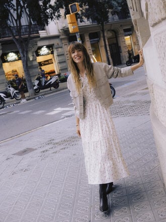 B. Young Pink Wildflower Long Dress