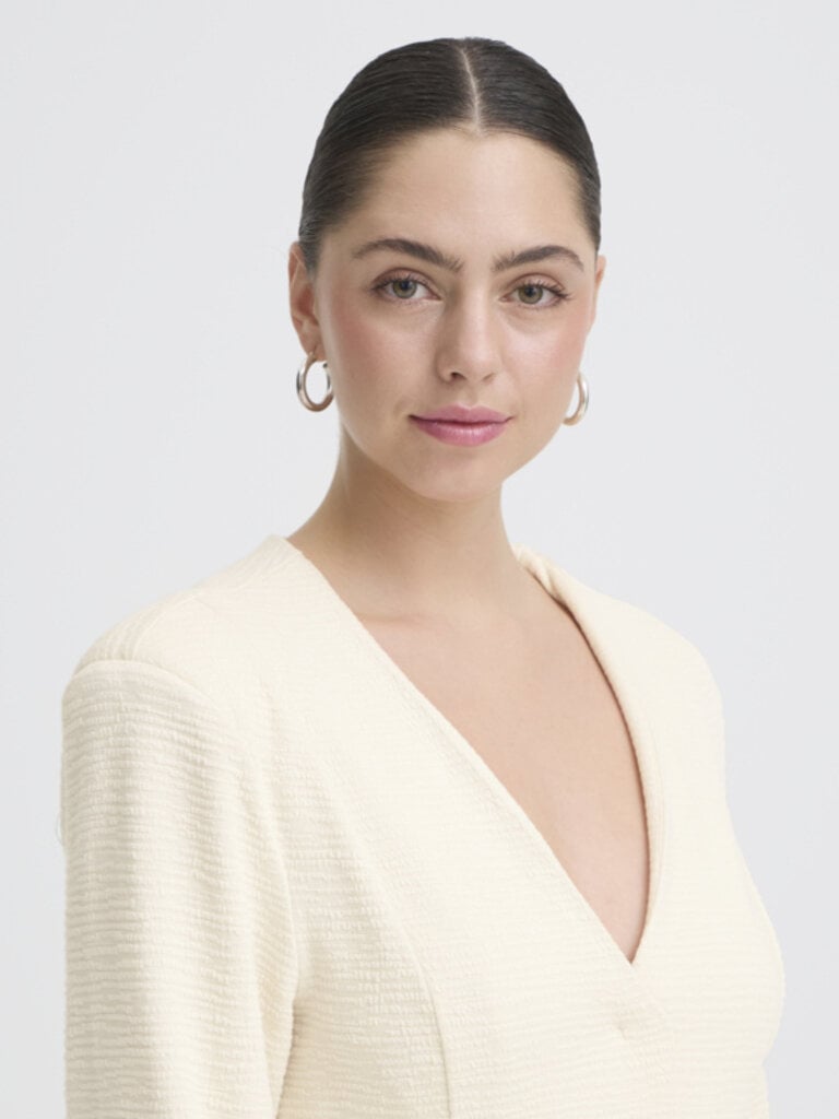 ICHI Ivory Textured Blazer