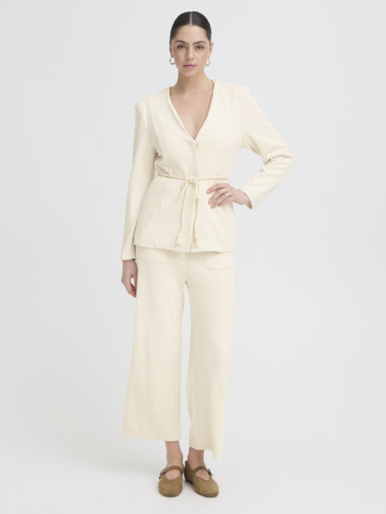 ICHI Ivory Textured Blazer