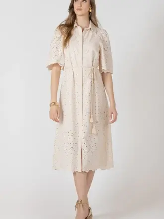 Black Tape Ivory Eyelet Dress