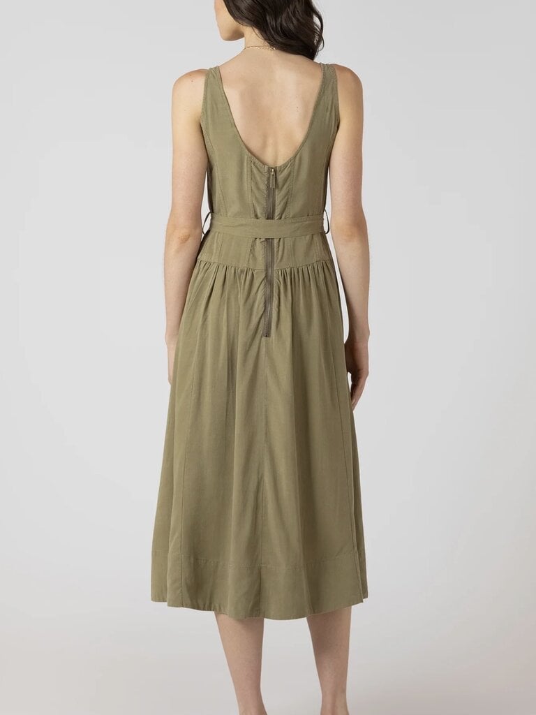 Dex Sage Drop Waist Midi