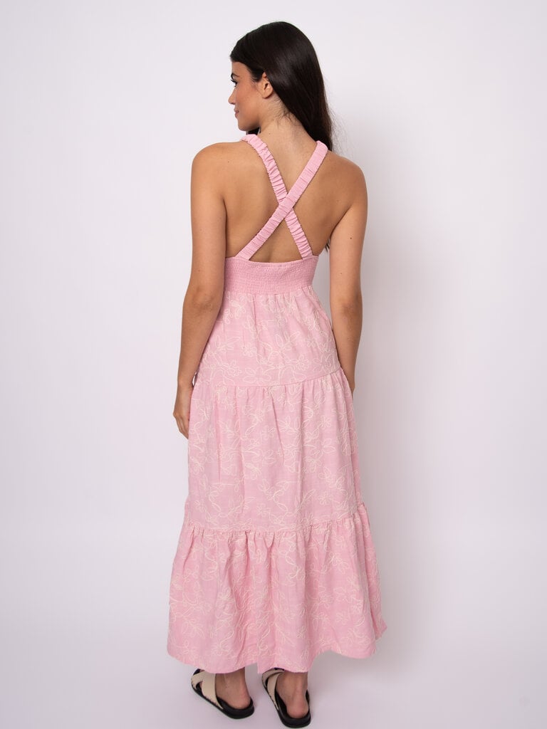 RD Style Embroider Floral Pink Dress