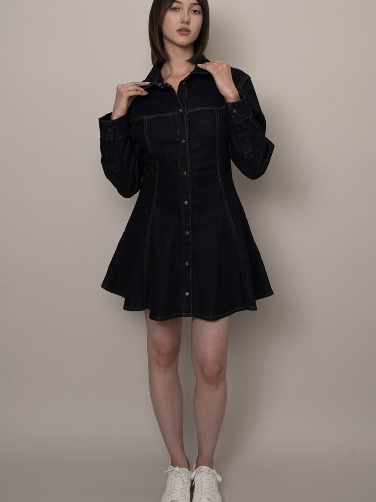 RD Style Dark Denim Button Dress