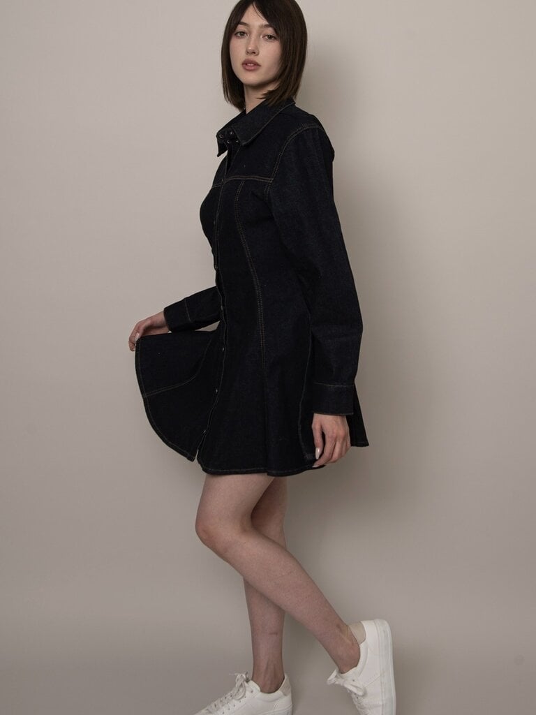 RD Style Dark Denim Button Dress
