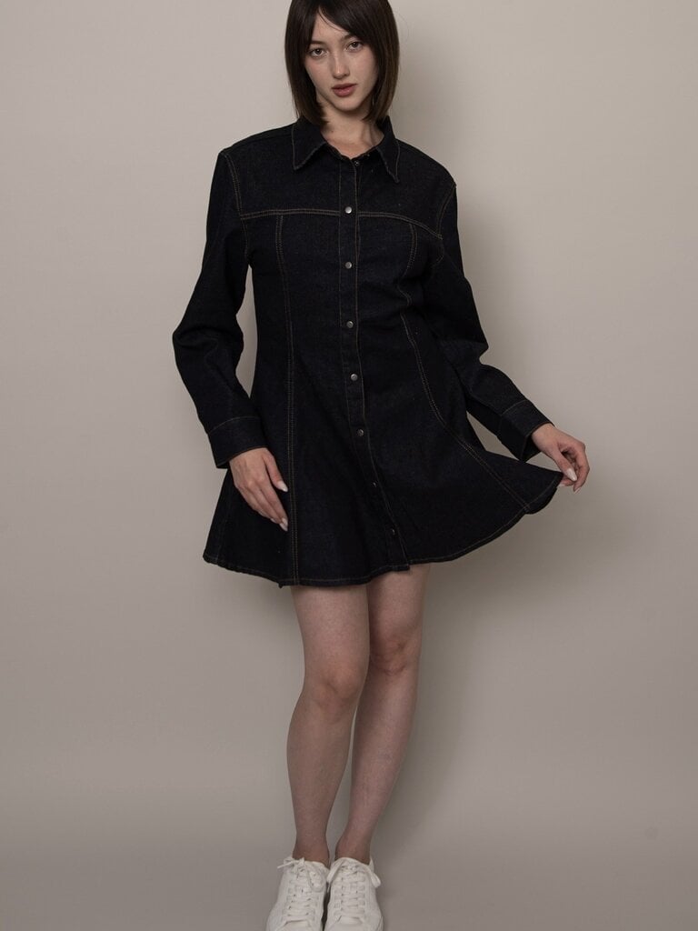 RD Style Dark Denim Button Dress