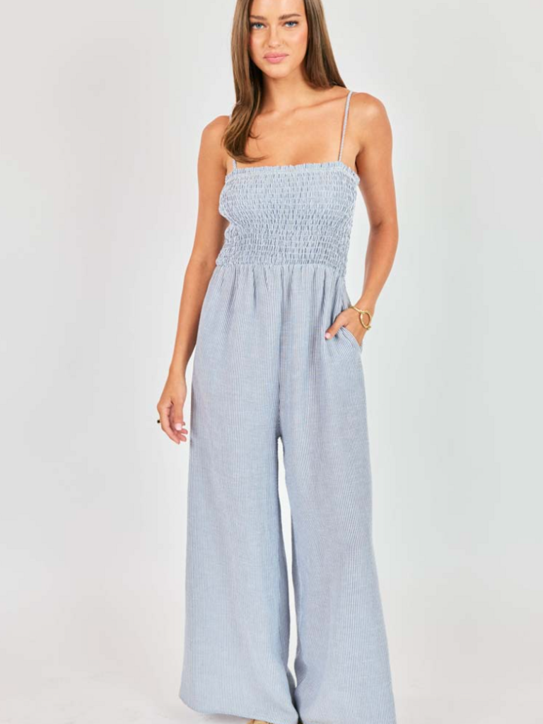 Sadie & Sage Seersucker Summer Jumpsuit