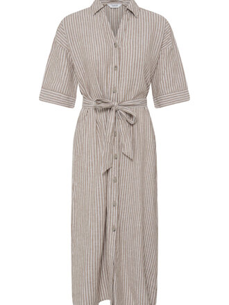 B. Young Brown & White Stripe Midi