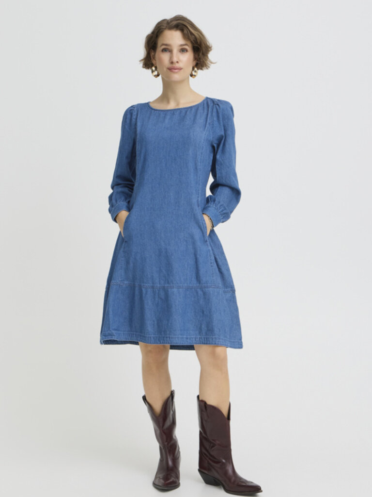 B. Young Long Sleeve Denim Dress
