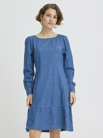 B. Young Long Sleeve Denim Dress