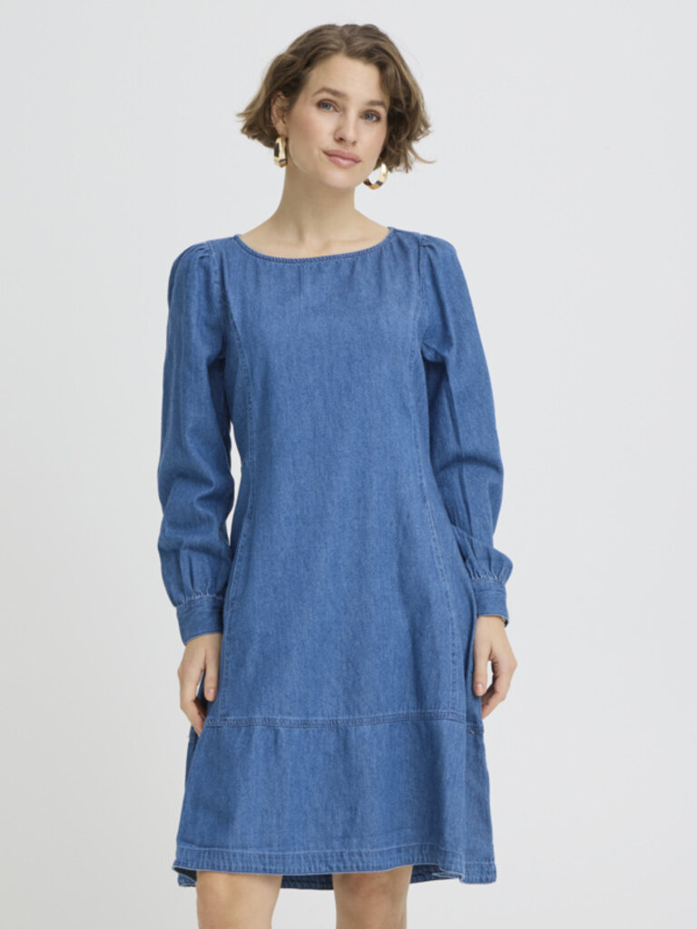 B. Young Long Sleeve Denim Dress