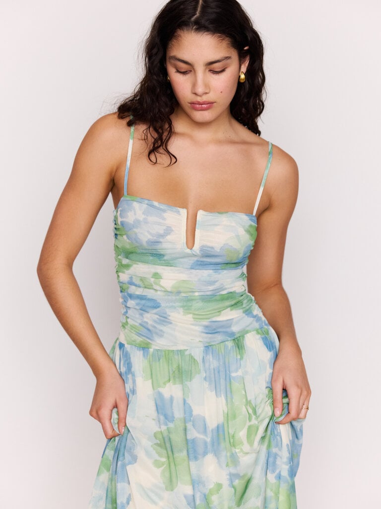 Mink Pink Mesh Watercolour Dress