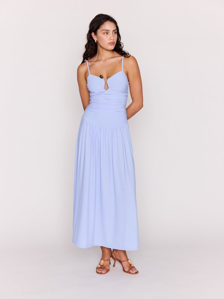 Mink Pink Powder Blue Drop Waist Dress