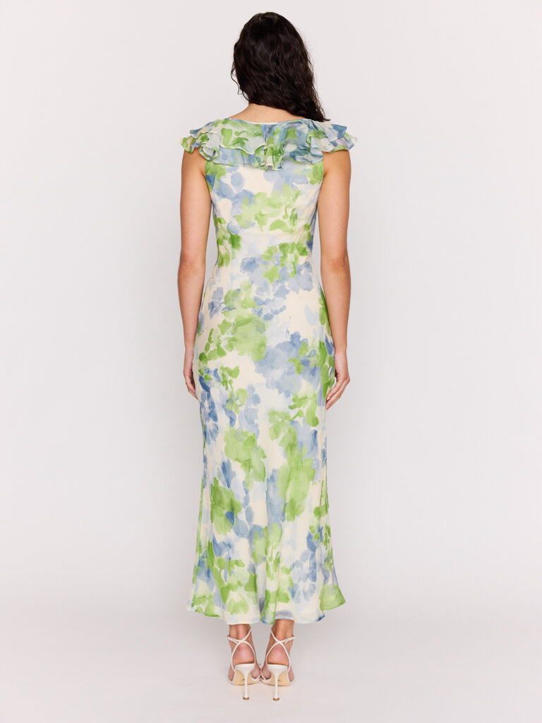 Mink Pink Watercolour Ruffle Dress