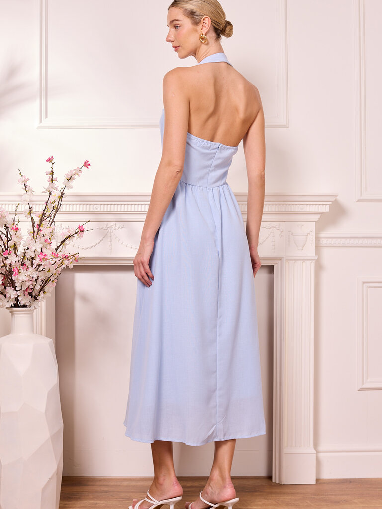 Angel Eyes Baby  Blue Halter Dress