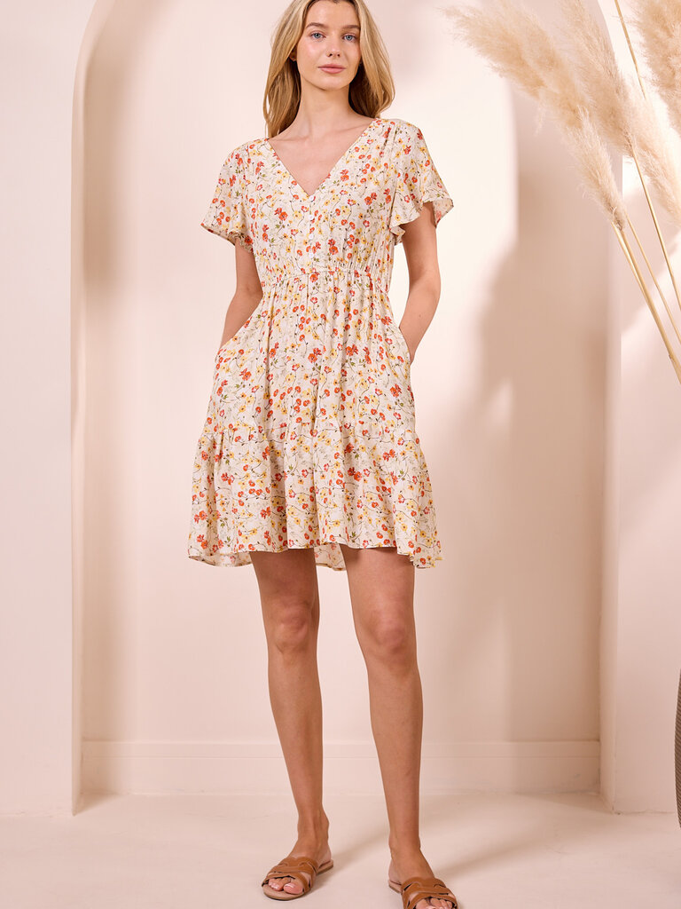 Angel Eyes Butter Yellow Floral Mini