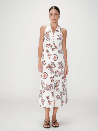 Grace & Mila Bold Floral Cream Dress