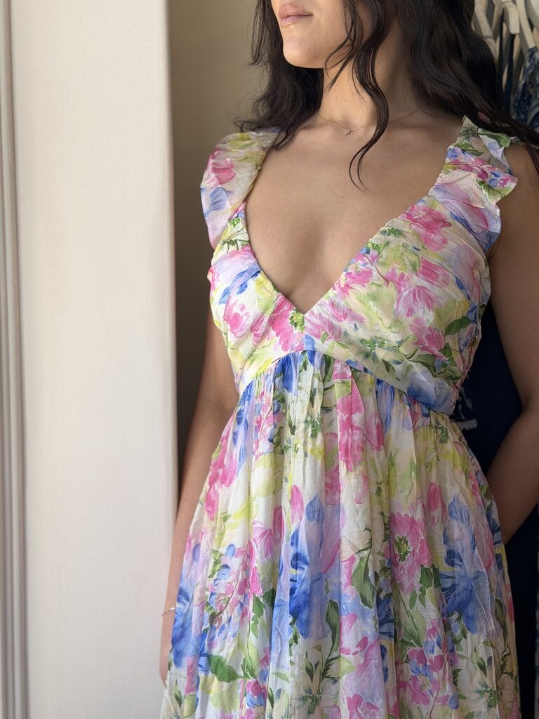 Mink Pink Neon Flower Maxi