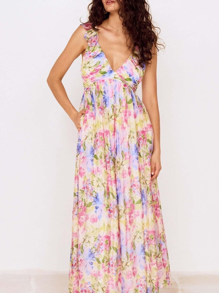 Mink Pink Neon Flower Maxi