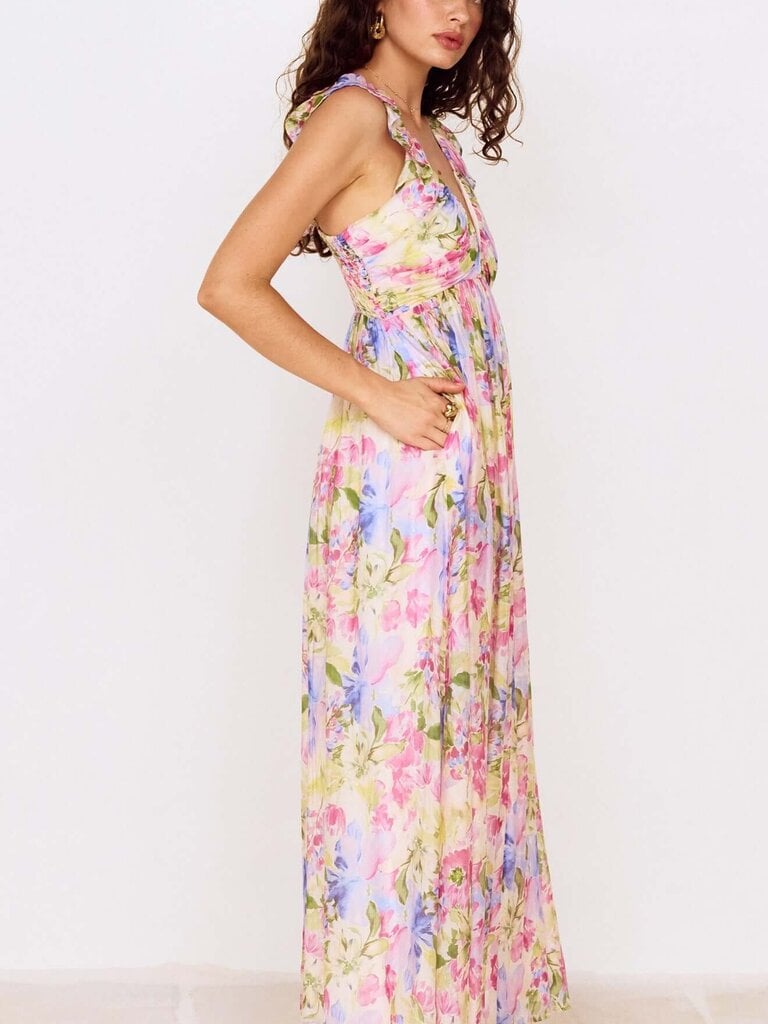Mink Pink Neon Flower Maxi