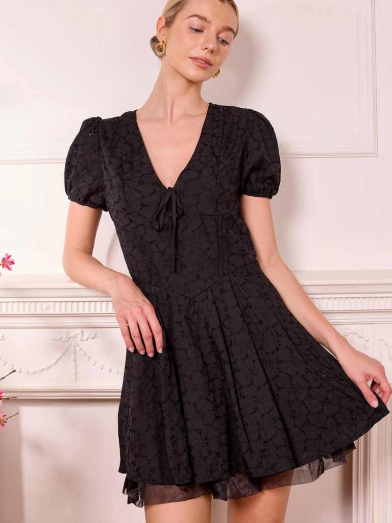 Angel Eyes Black Lacey Mini