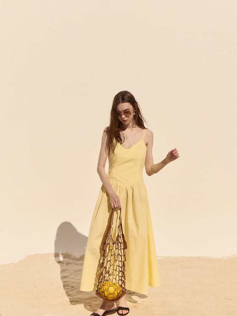 Deluc Yellow V-Waist Midi