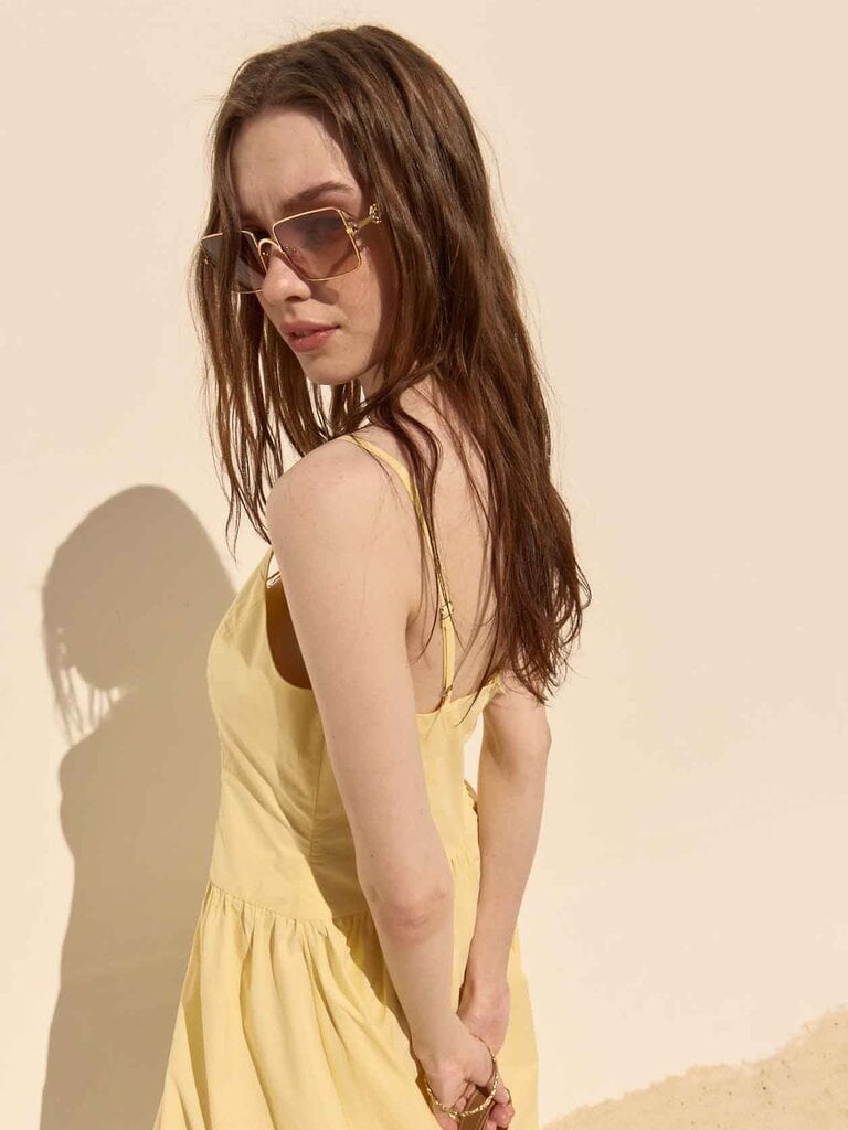 Deluc Yellow V-Waist Midi