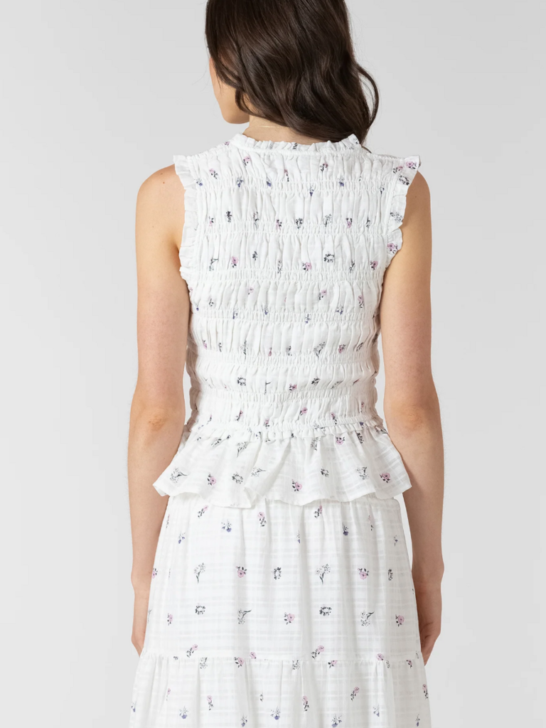 Dex Crisp White Floral Top