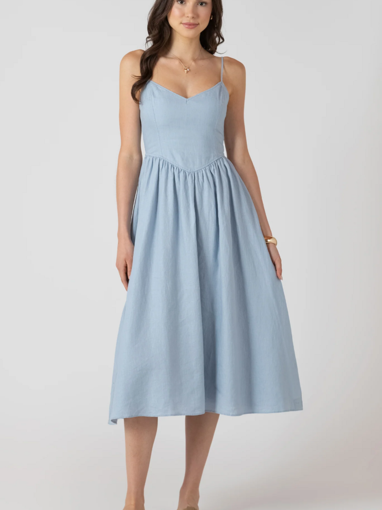 Dex Thin Fabric Chambray Midi