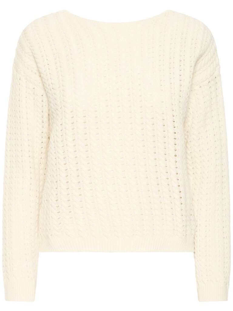 ICHI Cream Crochet Cardi