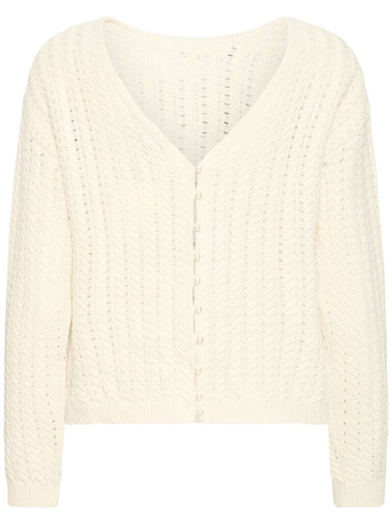 ICHI Cream Crochet Cardi