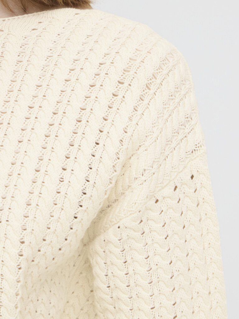 ICHI Cream Crochet Cardi