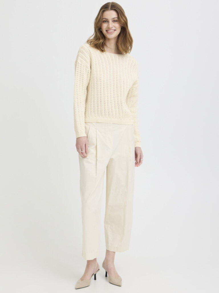 ICHI Cream Crochet Cardi