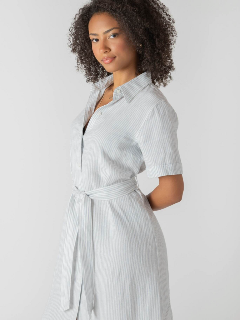 Room34 White & Blue Shirt Dress