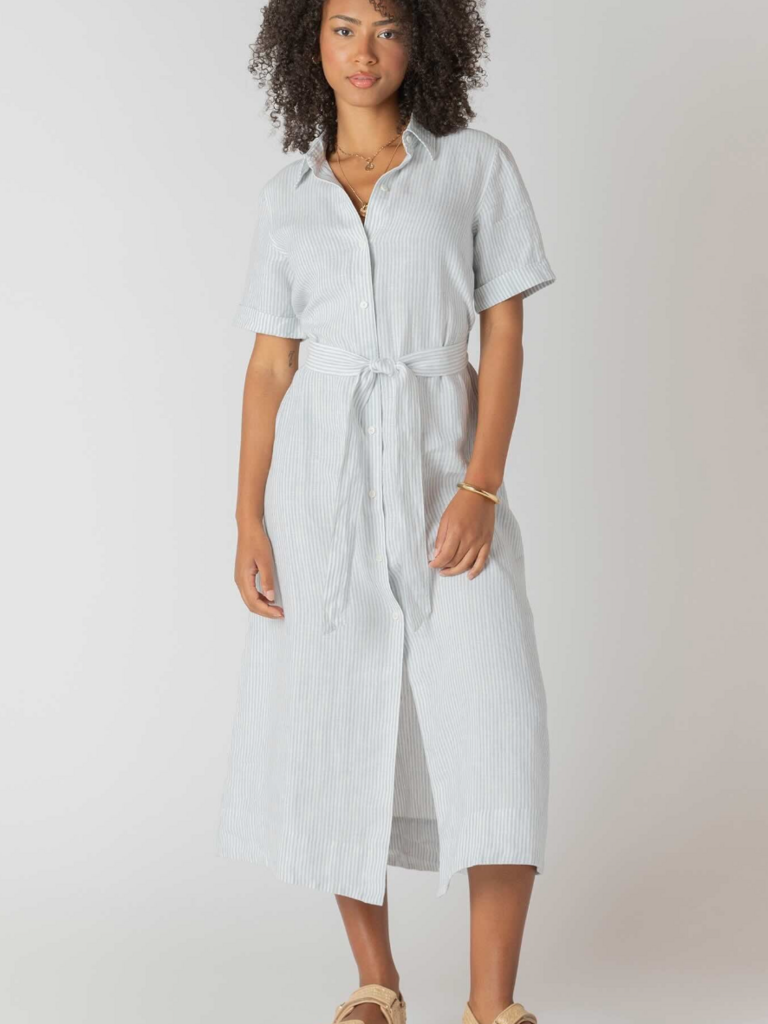 Room34 White & Blue Shirt Dress