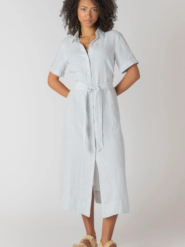 Room34 White & Blue Shirt Dress