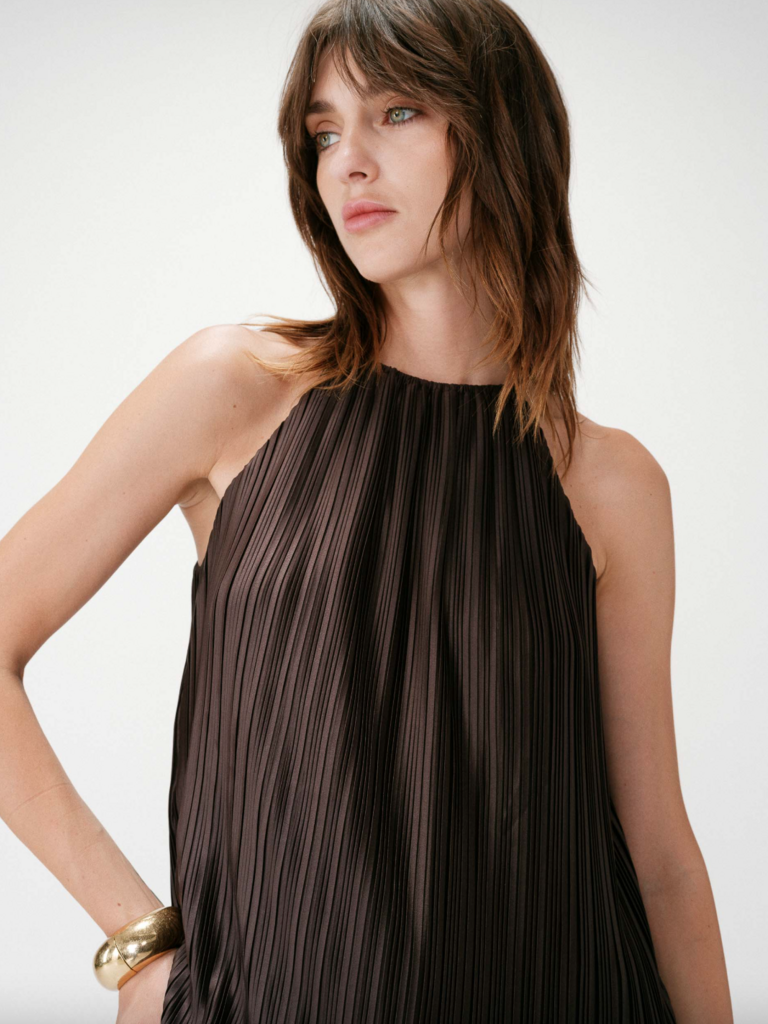 Grace & Mila Chocolate Pleat Mini