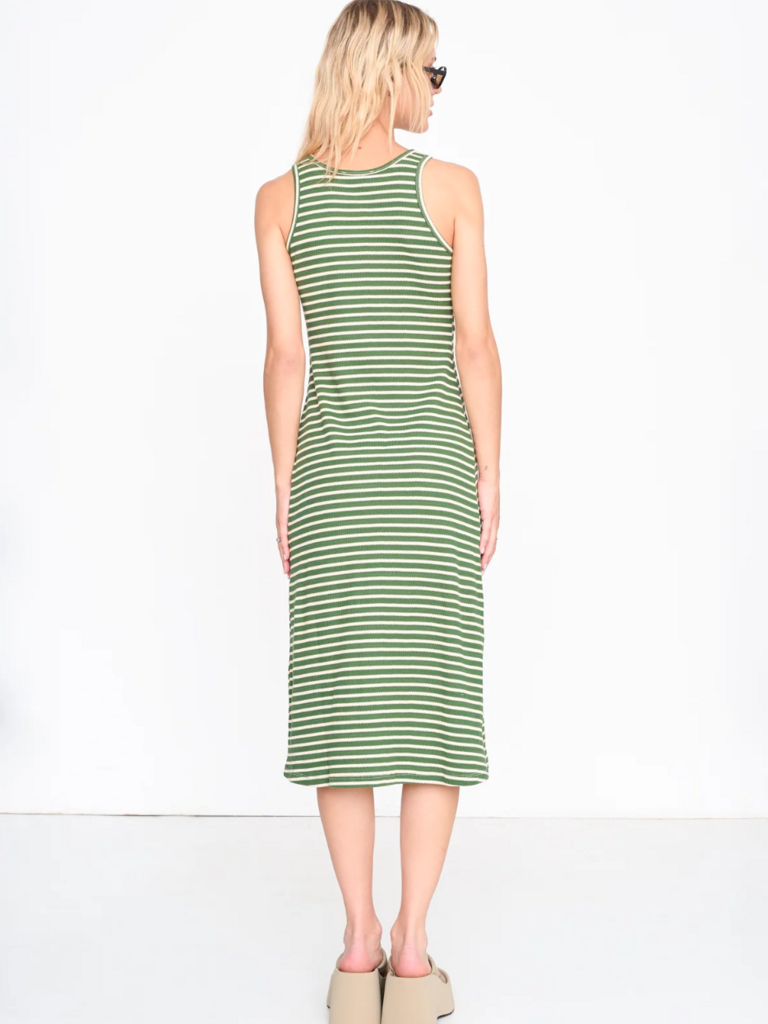 24 Colours Stripe Green Rib Dress